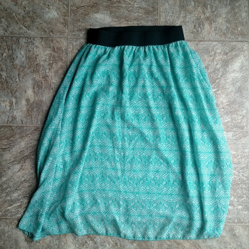 Light Weight Mint Green/Blue High waisted Skirt